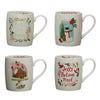 Stoneware Mug with Holiday Pattern, 4 Styles