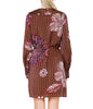 Textured Floral Print Collared Mini Dress