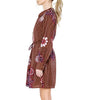 Textured Floral Print Collared Mini Dress