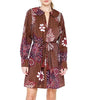 Textured Floral Print Collared Mini Dress
