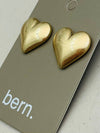 Vintage Puffy Heart Stud