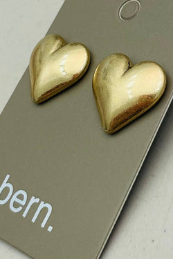 Vintage Puffy Heart Stud