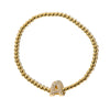 Gold Beaded Initial Bracelets