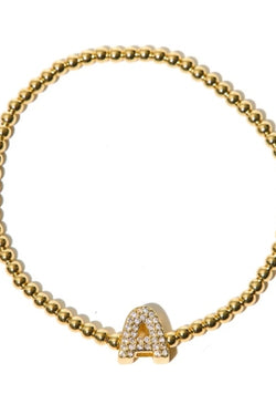 Gold Beaded Initial Bracelets