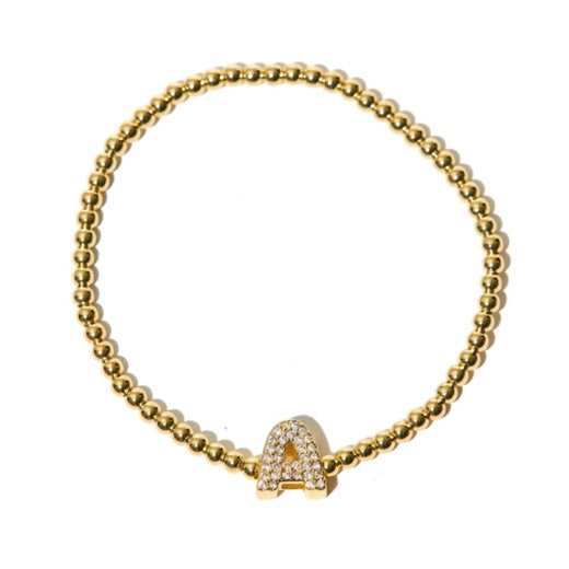 Gold Beaded Initial Bracelets