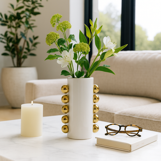 Cylinder Vase with Side Knobs