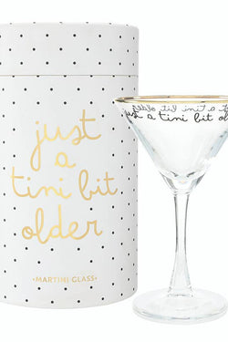 Gold Foil Martini Glass - Just a Tini Bit Older