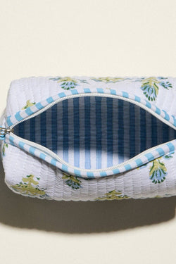 Quilted Floral Cosmetic Pouch