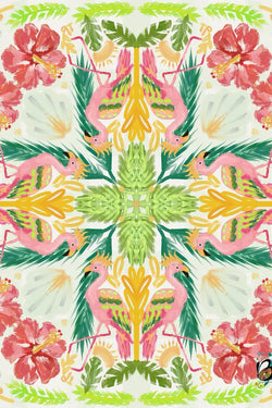 Summer Flamingo Travel Mahjong Mat