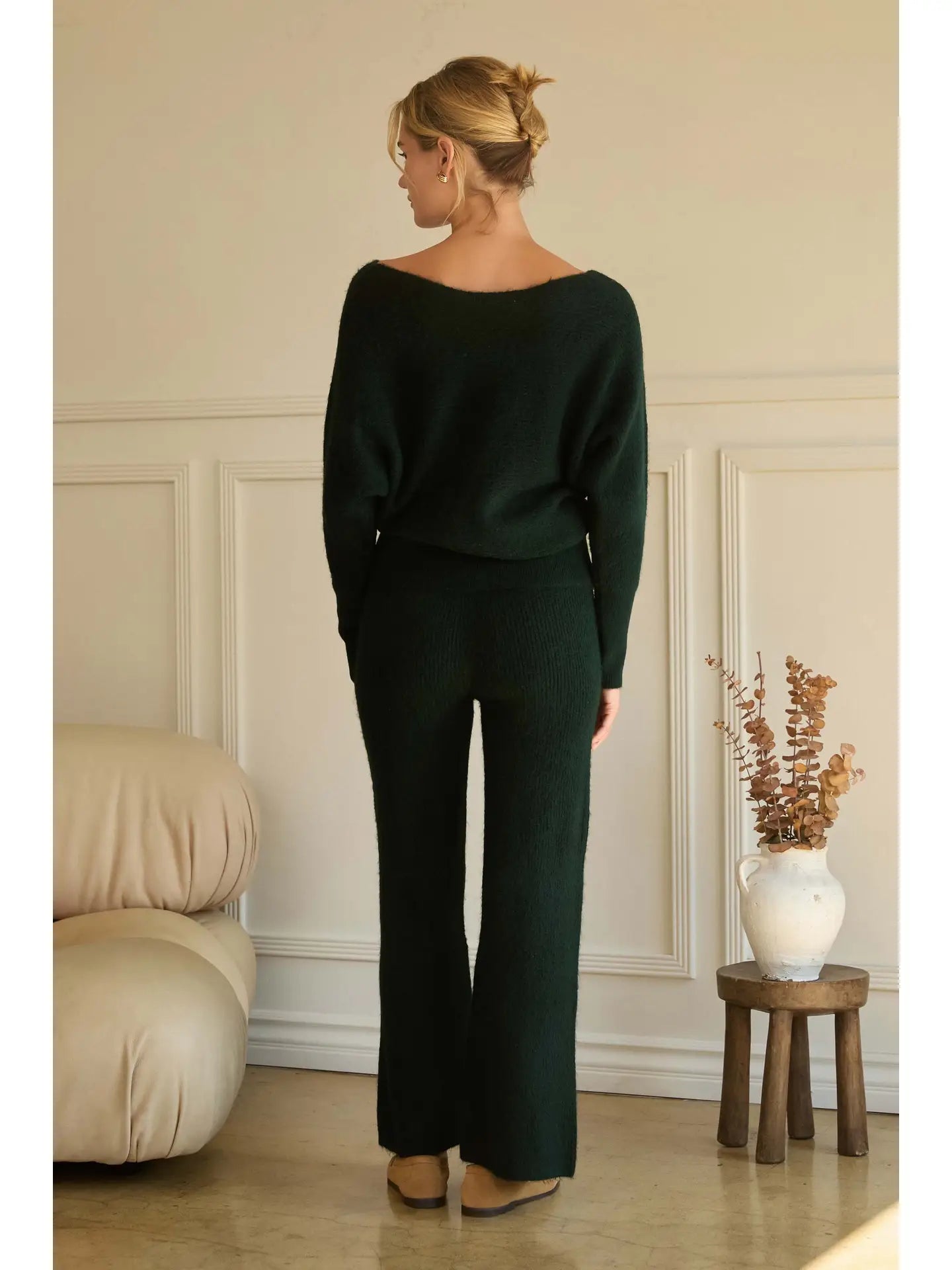 Off Shoulder Rib-Knit Sweater