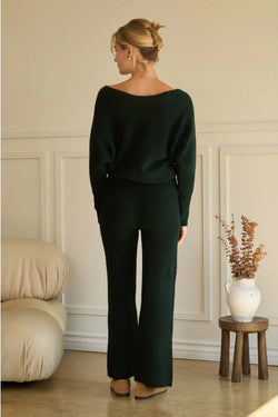 Off Shoulder Rib-Knit Sweater