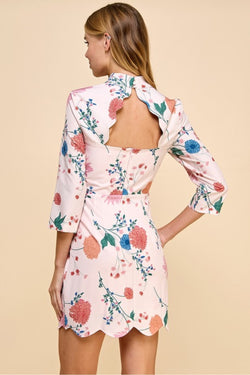 Floral Printed Open Back