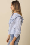 Lia Eyelet Ruffle Detail Blouse