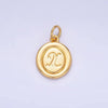 Letter Initial Engraved Stamped Oval Charm