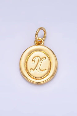 Letter Initial Engraved Stamped Oval Charm