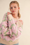 Fuzzy Floral Sweater