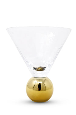 Gold Hammered Martini Glass