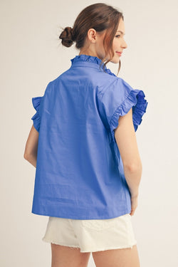 Ruffled Detail Woven Top