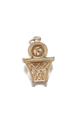 Gold Swish, Swish Basketball Charm - Gold