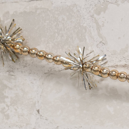 Champagne Bead & Tinsel Garland