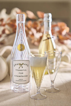 Acrylic Champagne Bottle + Glasses - Thankful