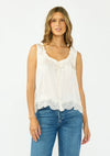 Lace Trim Button Tank