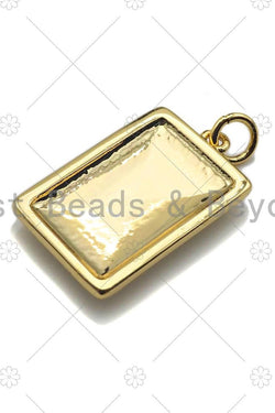 Initial Charm - Rectangle Etched