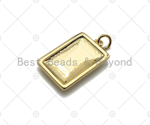 Initial Charm - Rectangle Etched