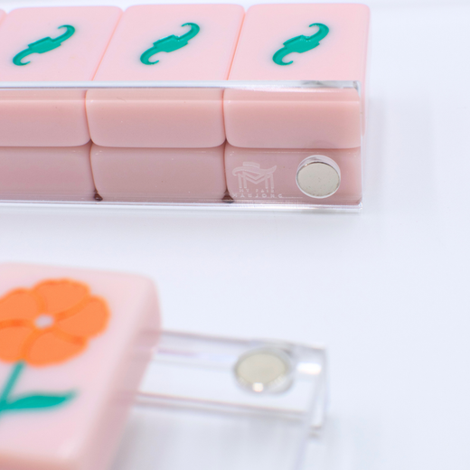 Mahjong Racks, Premium Acrylic  (4 Racks + 4 Pushers)