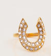 Lucky Horseshoe CZ Ring, 14K Steel 