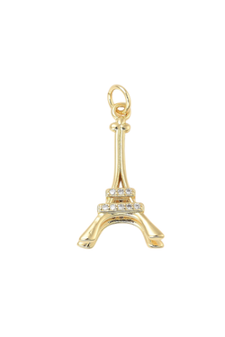 Gold Midnight in Paris with Cubic Zirconia Charm