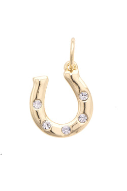 Rhinestone Horseshoe In Shiny Gold