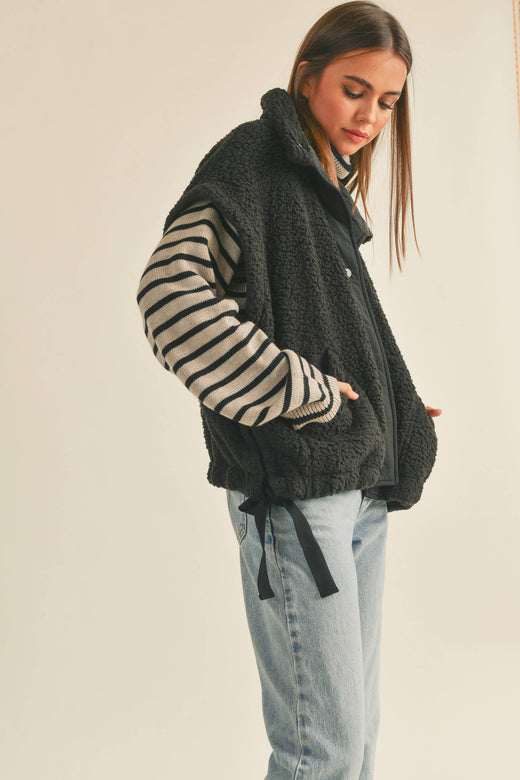 Teddy Fabric Vest Jacket