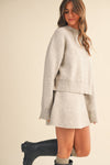 Long Sleeve Sweater Top and Flared Mini Skirt Set