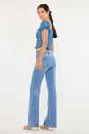 High Rise Wide Flare Leg Blue Jean
