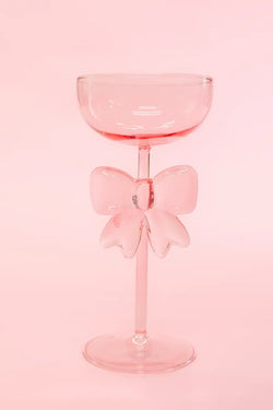 Bow & Bubbly - Pink Coupe Wine Glass