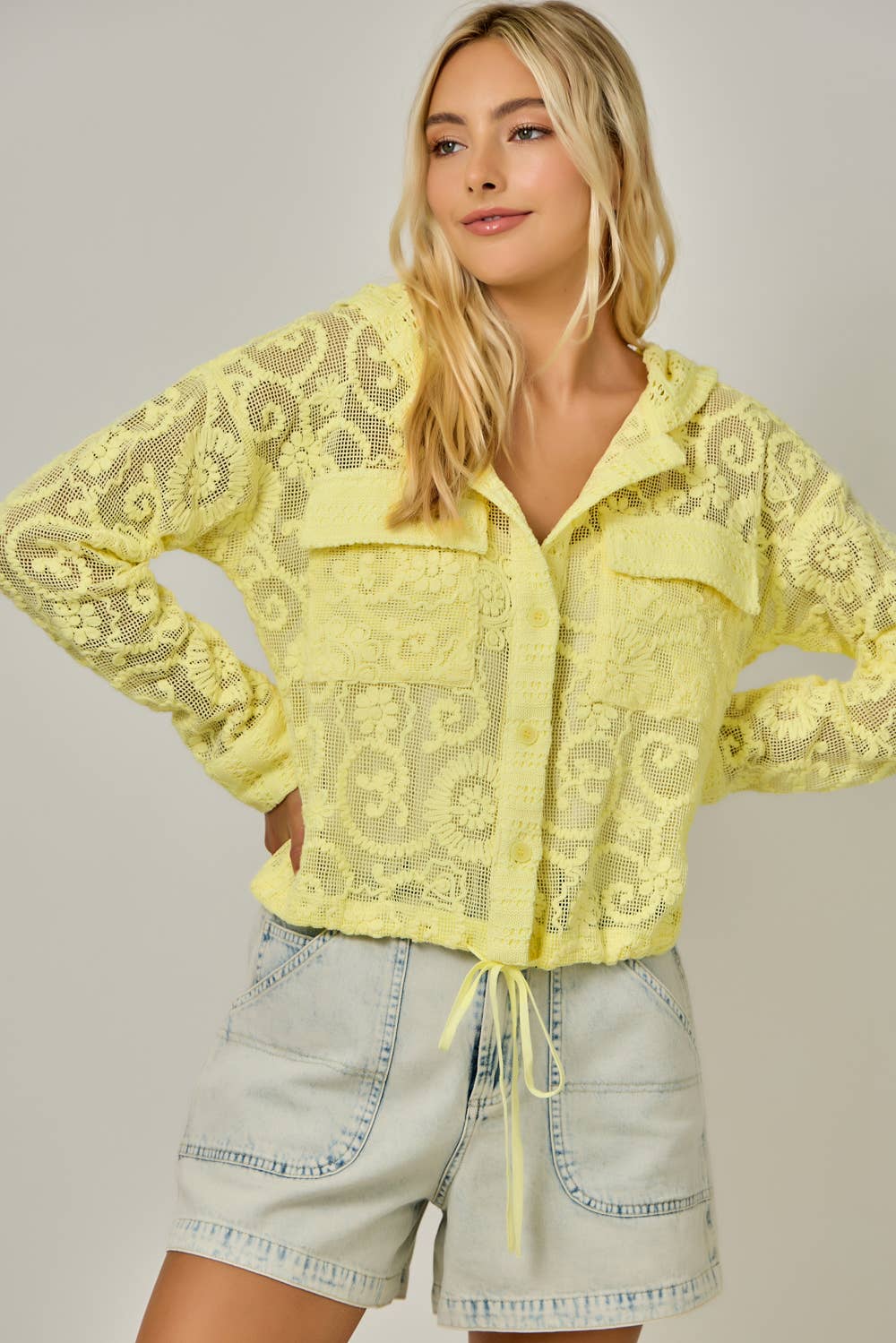 Crochet Lace Hoodie Jacket