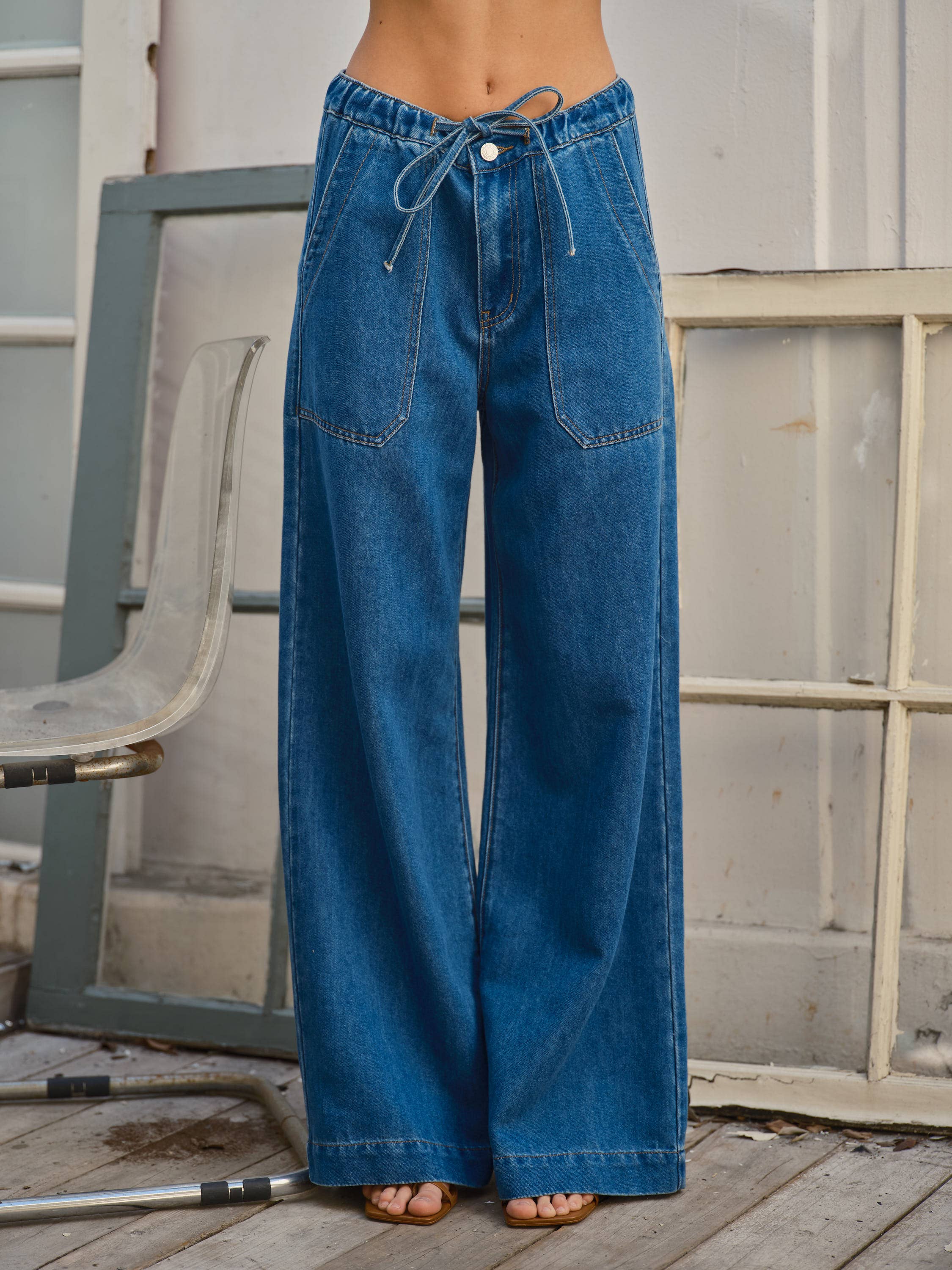 Soft Denim Straight Pants