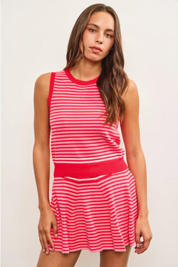 Striped Sleeveless Sweater Top