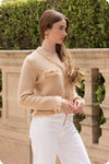 Frayed Trim Textured Cardigan