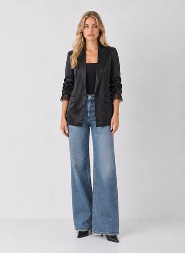 Satin Blazer With Lace Trim