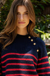 Striped Mock Neck Sweater