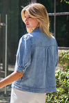 Short Puff Sleeve Denim Jacket