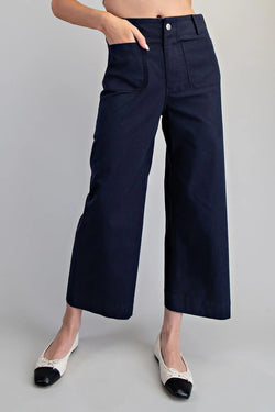 Solid Straight Leg Pants