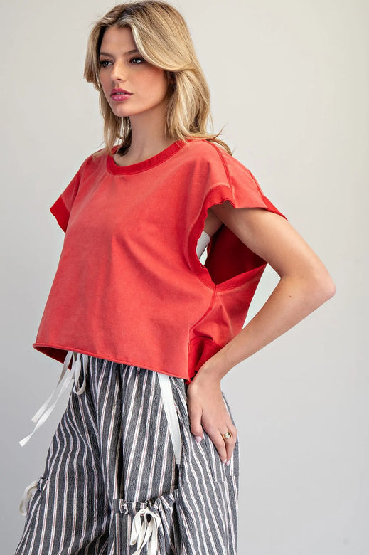 Mineral Washed Open Back Top ✨