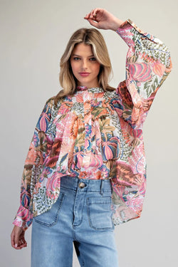 Rose Blush Bubble Sleeve Blouse ✨