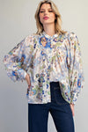 Button Down Paisley Printed Blouse