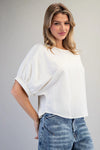 Solid Dolman Sleeve Blouse