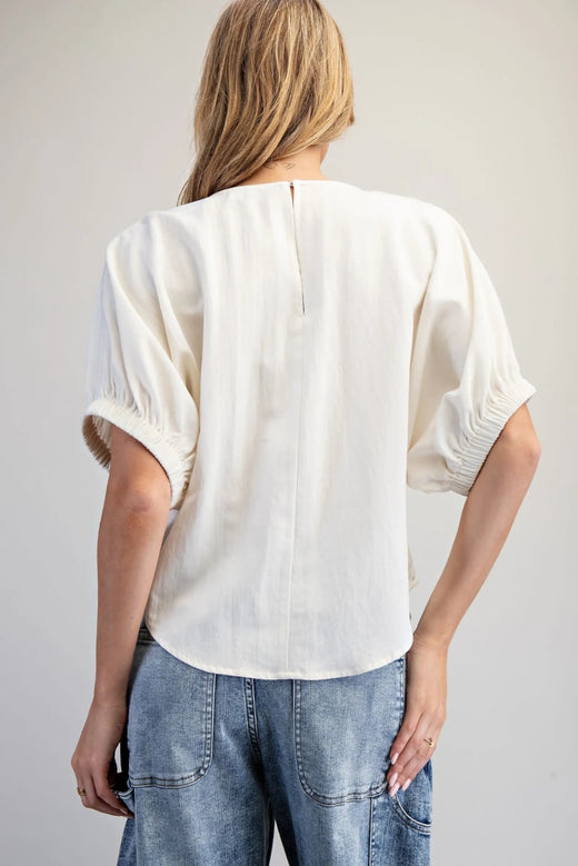 Solid Dolman Sleeve Blouse