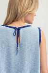 Beaded Fish Sleeveless Knit Top